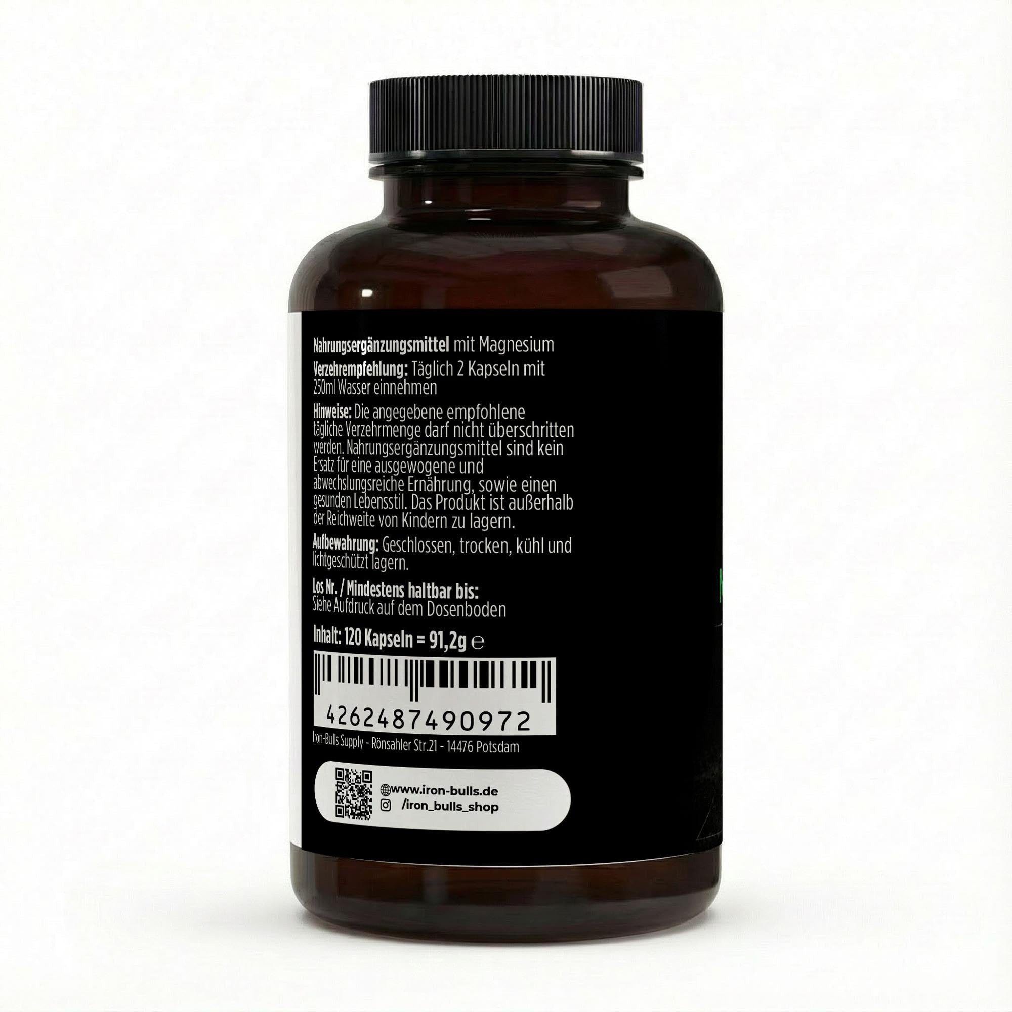 Magnesium 6x Komplex + B6 – 120 vegane Kapseln für Muskeln & Nerven