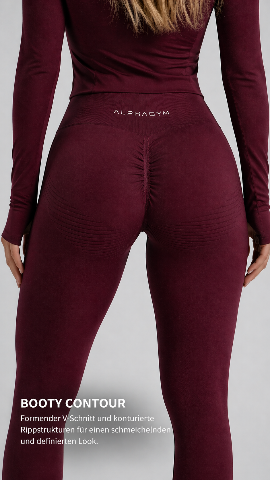 ''VALORA'' SEAMLESS SCRUNCH LEGGINGS PLUM PURPLE