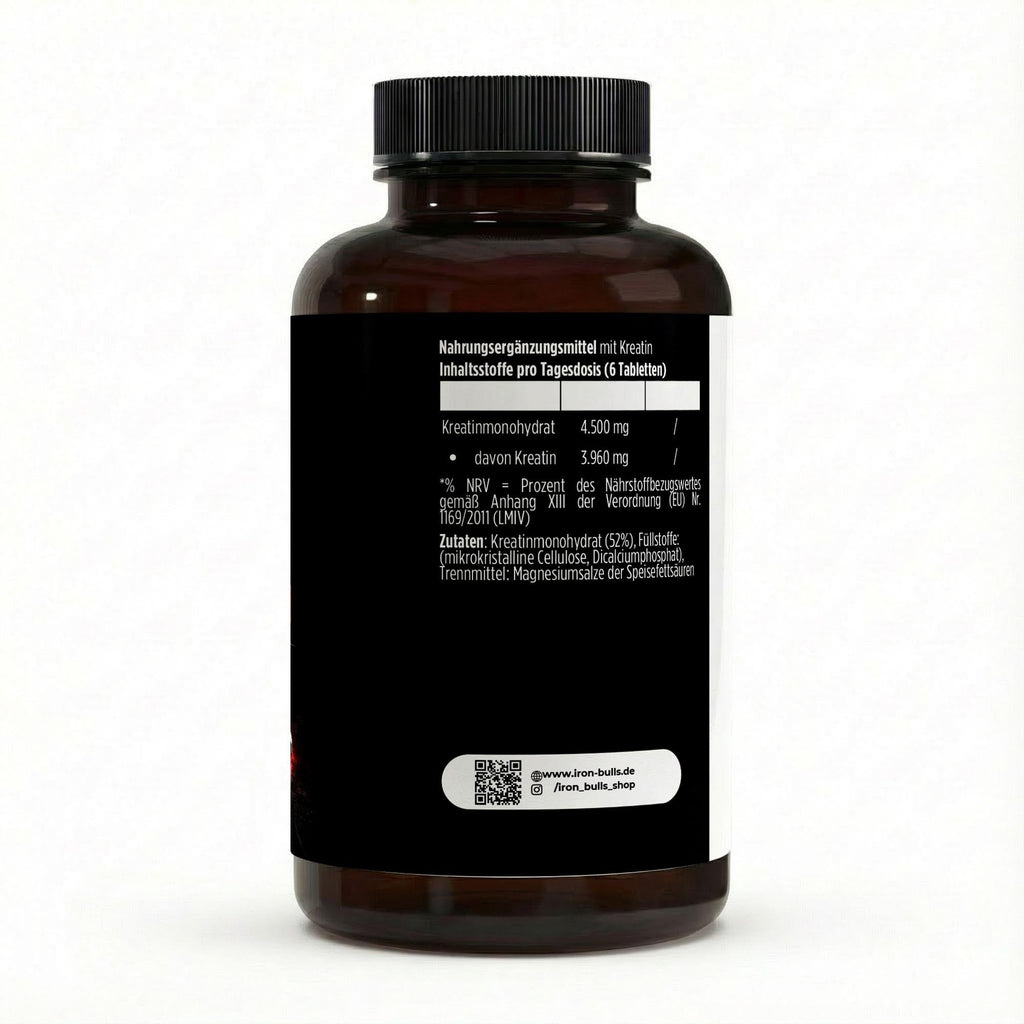 Kreatin Monohydrat – 180 vegane Tabletten für Kraft & Muskelaufbau