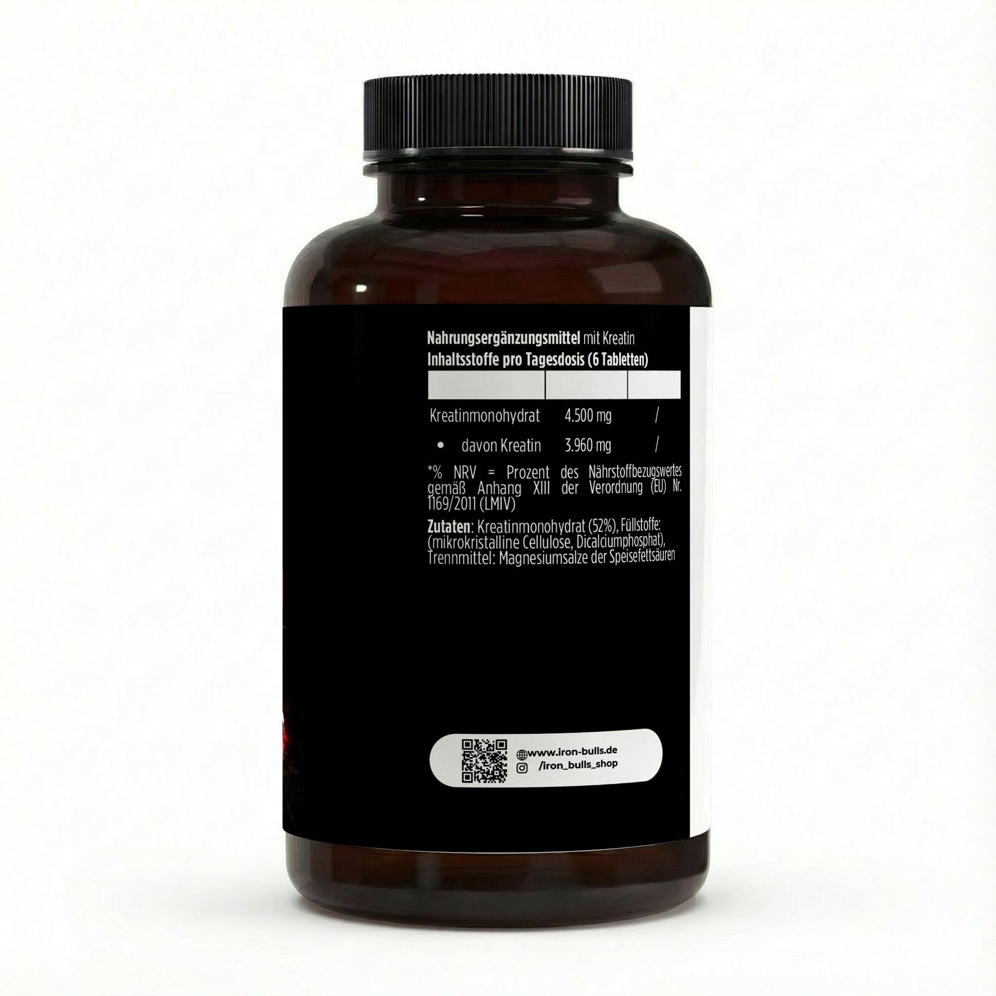 Kreatin Monohydrat – 180 vegane Tabletten für Kraft & Muskelaufbau