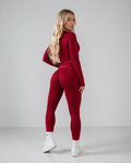 ''VALORA'' SEAMLESS SCRUNCH LEGGINGS CHERRY RED