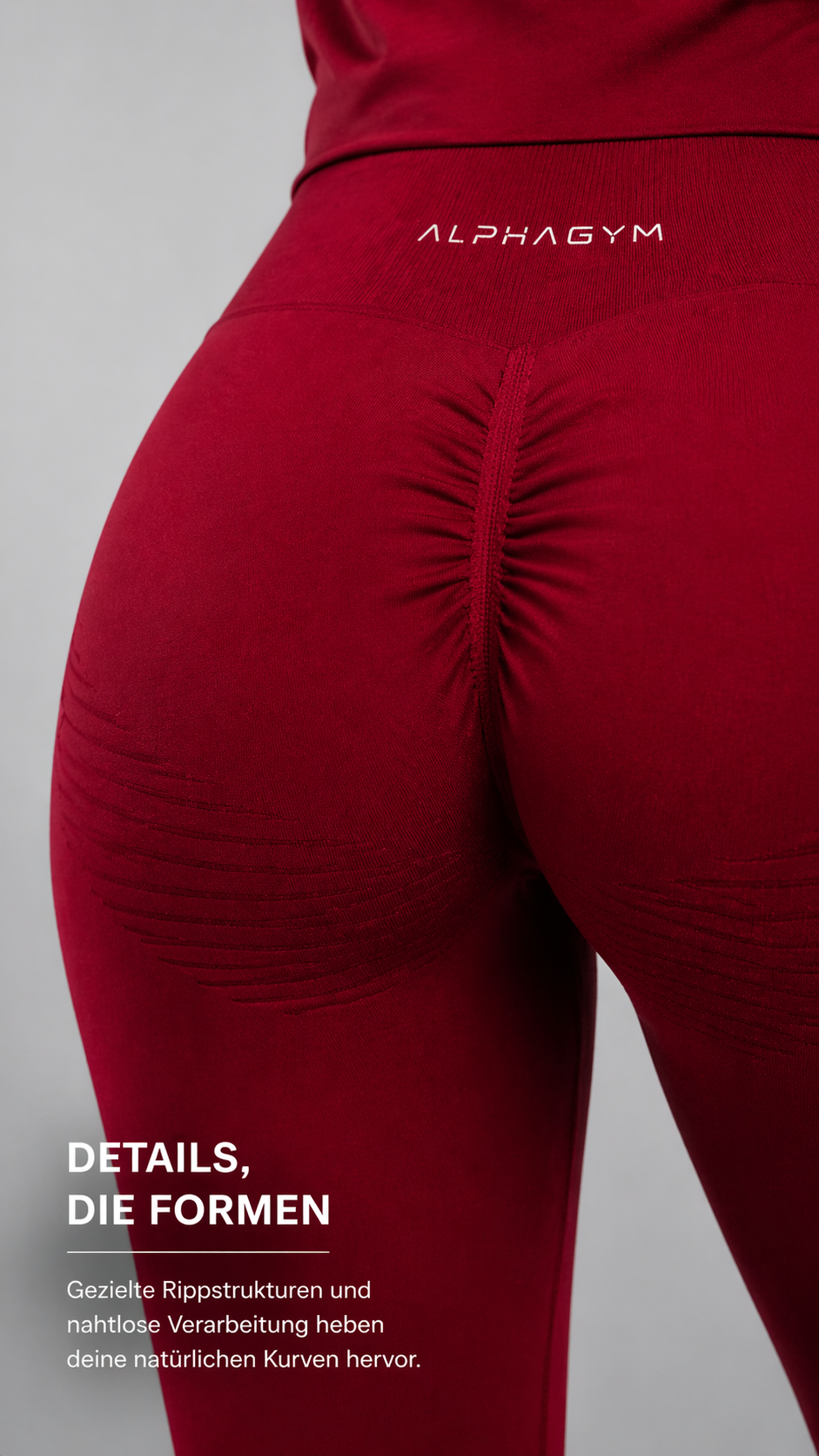 ''VALORA'' SEAMLESS SCRUNCH LEGGINGS CHERRY RED