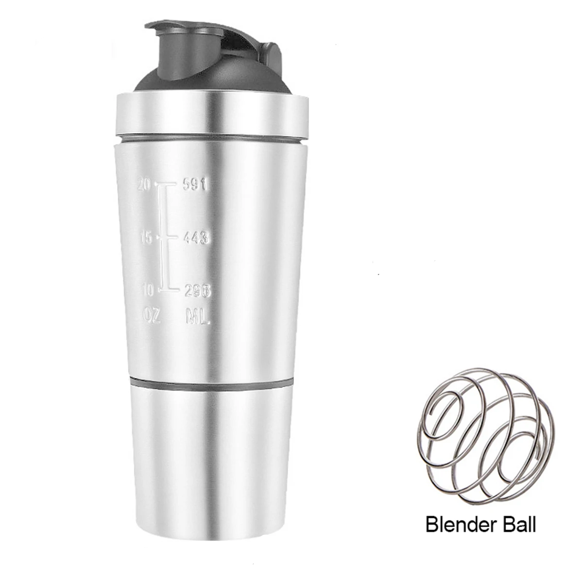 Edelstahl Protein Shaker 600ml – Auslaufsicher, BPA-frei & spülmaschinenfest