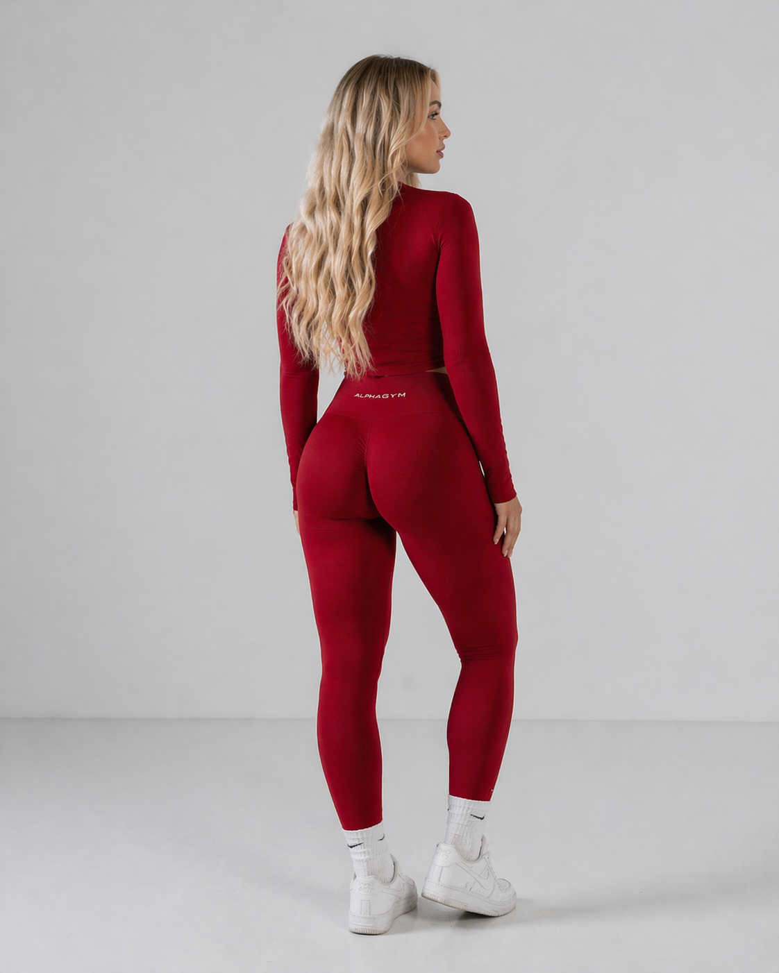 ''VALORA'' SHAPING ZIP JACKET CHERRY RED