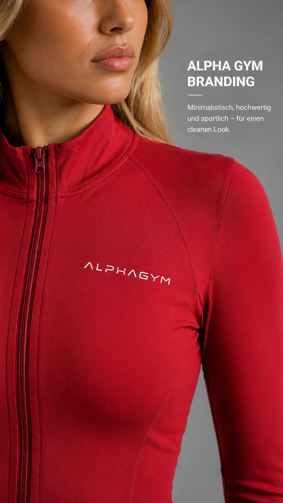 ''VALORA'' SHAPING ZIP JACKET CHERRY RED