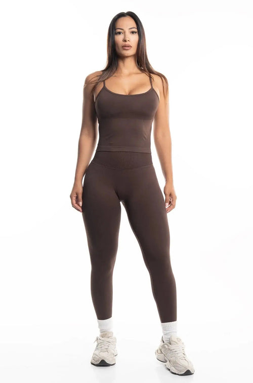 "AYLA“ SEAMLESS SCRUNCH LEGGINGS MOCHA