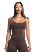 "AYLA“ SEAMLESS SPORT TOP MOCHA