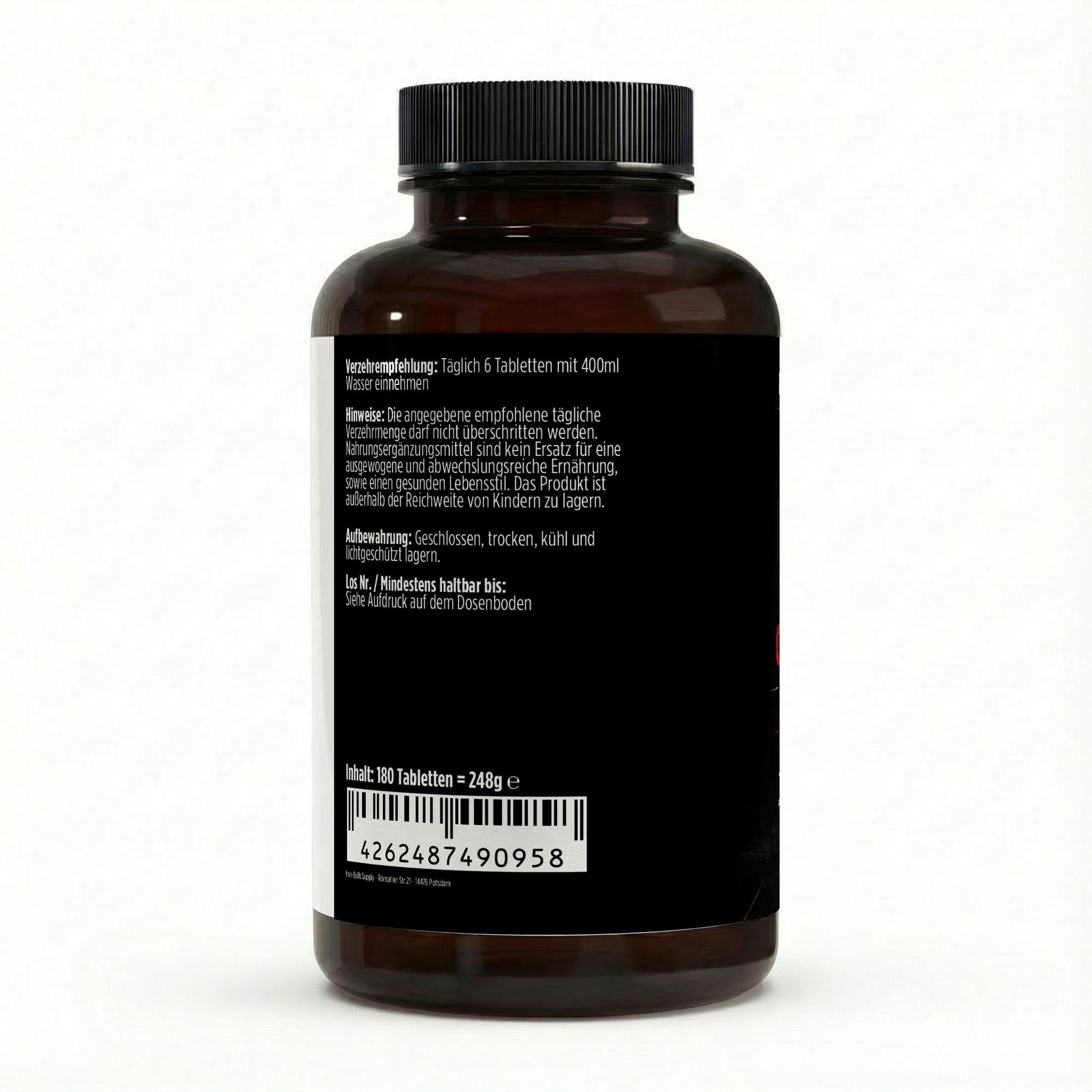 Kreatin Monohydrat – 180 vegane Tabletten für Kraft & Muskelaufbau