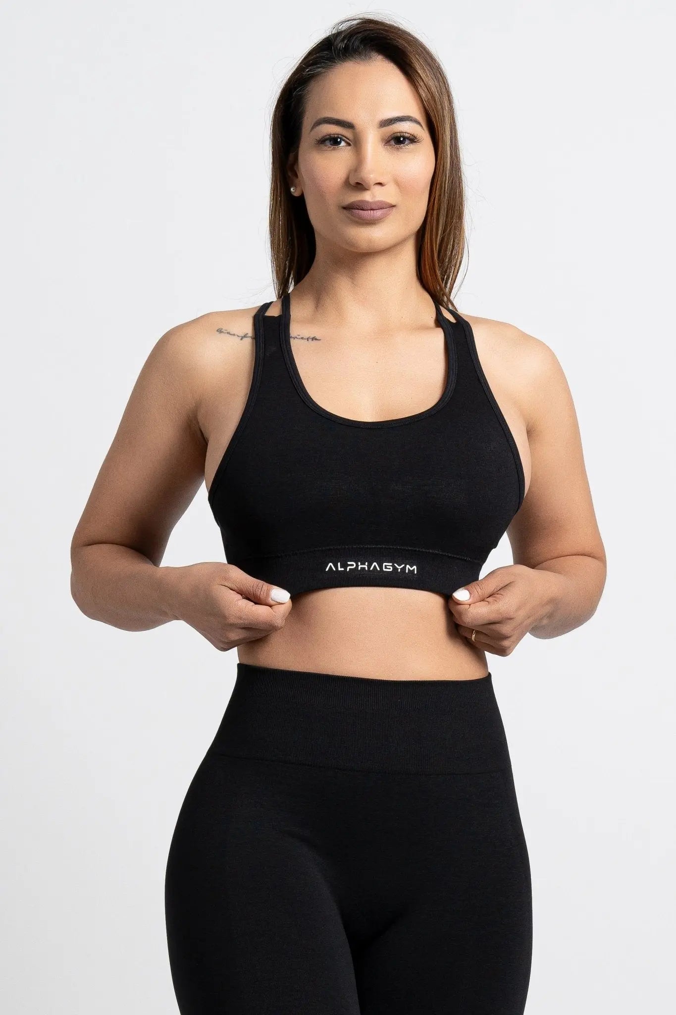 "BEVON" SPORT BRA BLACK