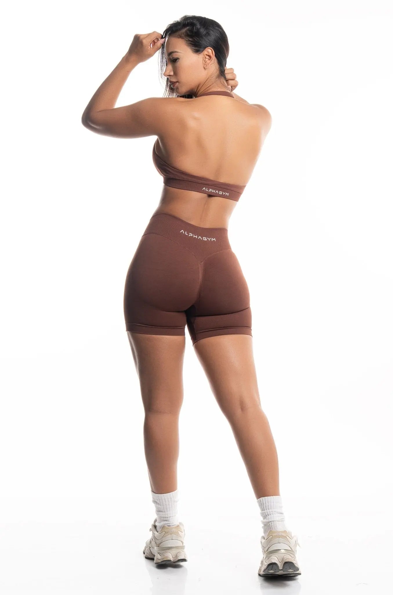 "ILAYA" SCRUNCH SHORTS MAHOGANY