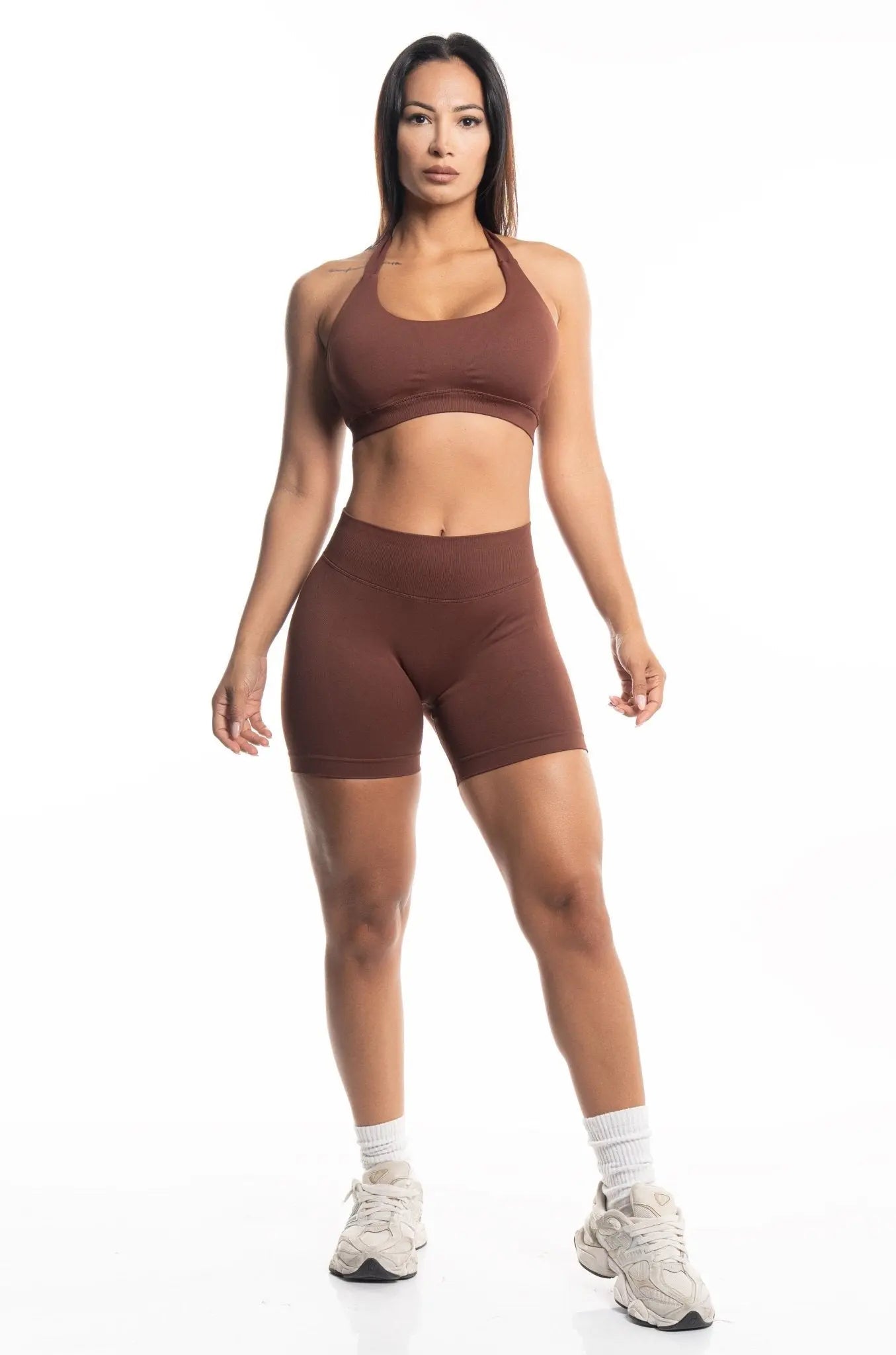 "ILAYA" SCRUNCH SHORTS MAHOGANY
