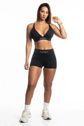 "VARIJA" SCRUNCH SHORTS BLACK