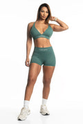 "VARIJA" SCRUNCH SHORTS GREEN